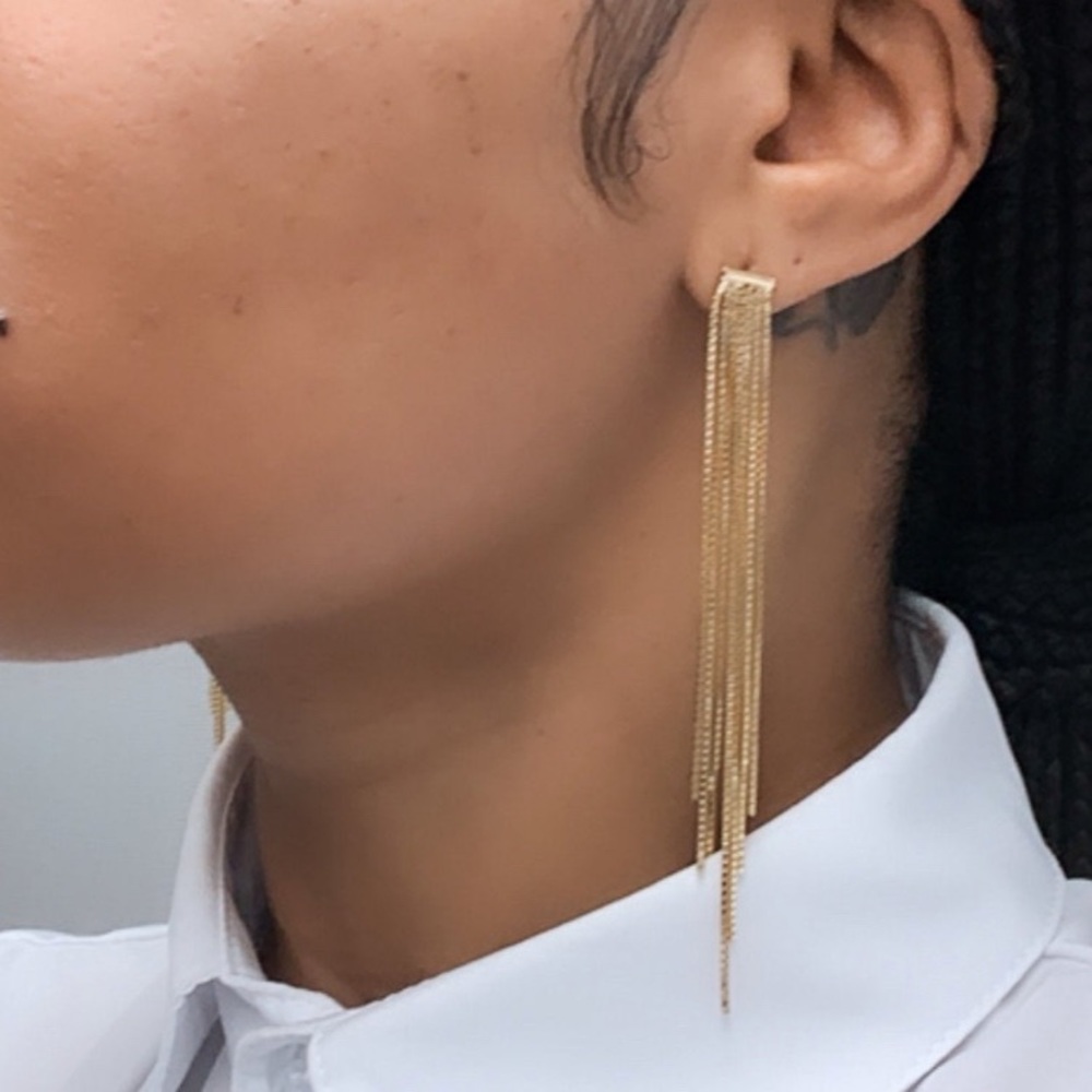 ✨Insta gold plated tassel earrings - Picture 1 of 3